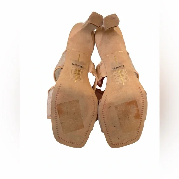 Dolce Vita Tan Mesh Heels - Picture 8 of 12